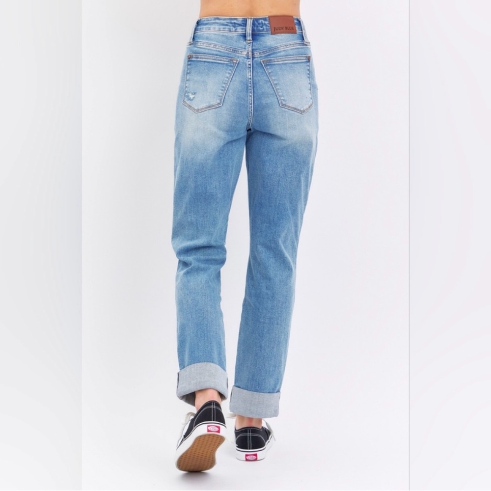 Judy Blue Jeans 7/28 High Waist Patch Pocket & Destroy Boyfriend Denim 88825 - Picture 3 of 16
